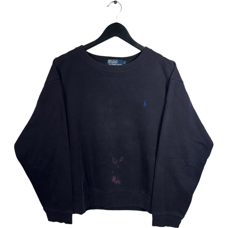 Vintage Polo Ralph Lauren Mini Logo Bleach Stained Crewneck