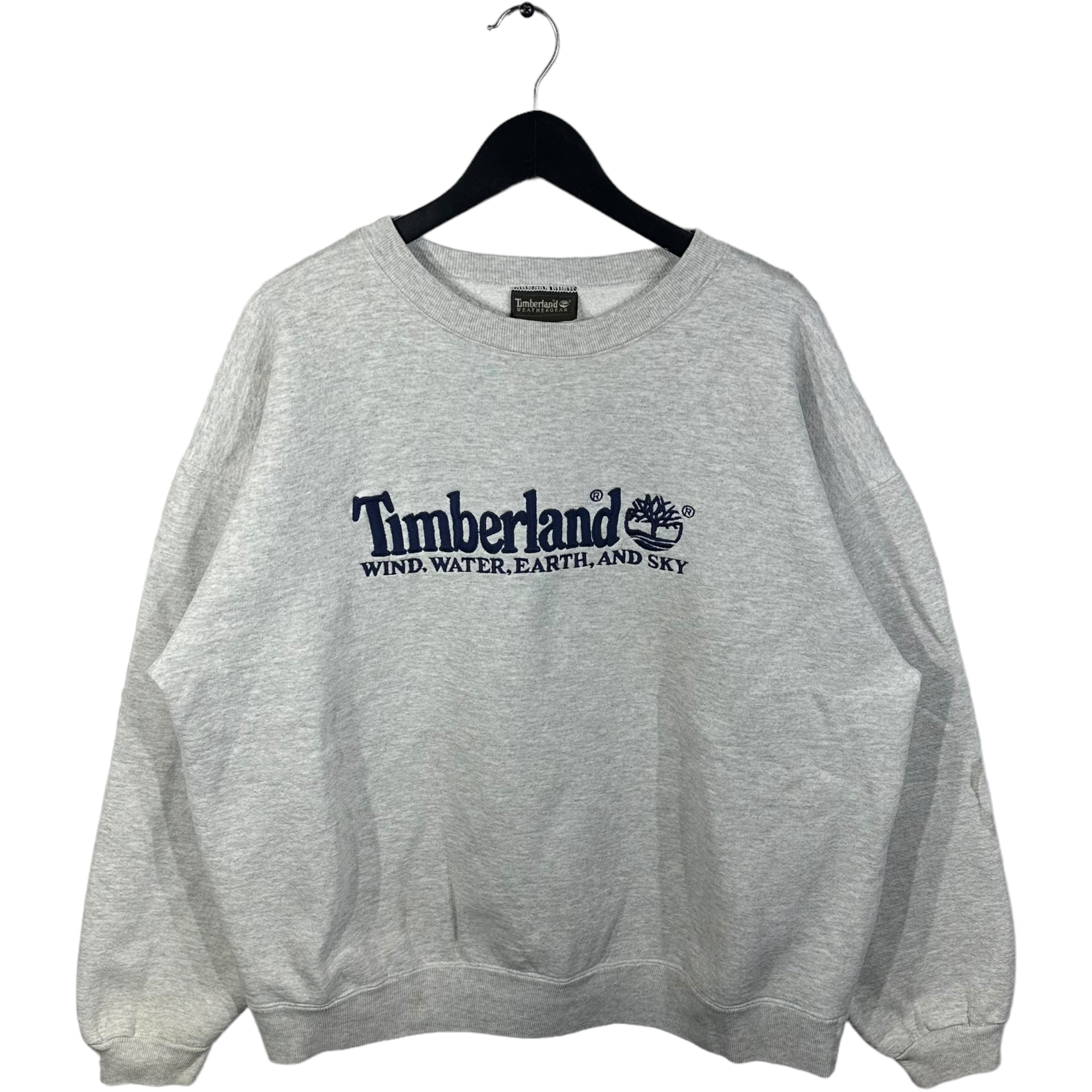 Vintage Timberland Wind, Water, Earth, And Sky Embroidered Crewneck