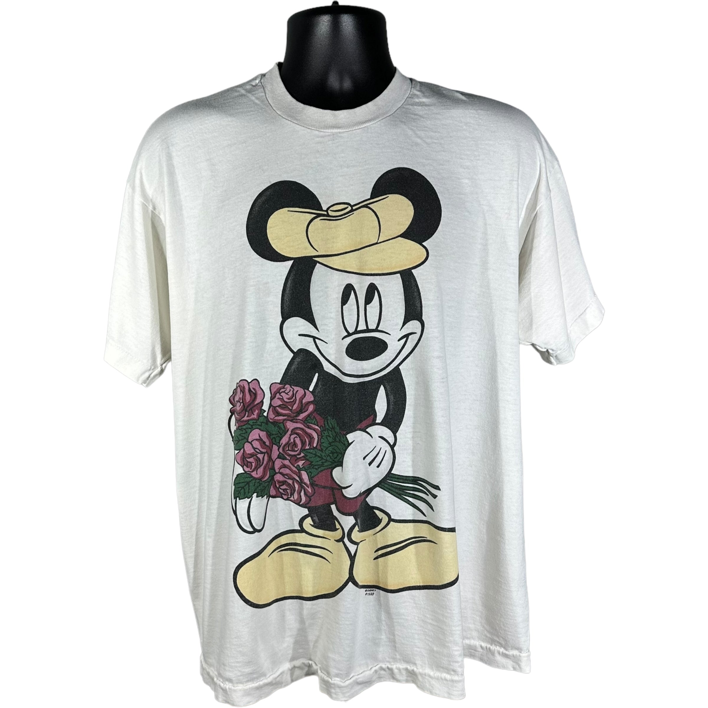 Vintage Disney Mickey Mouse Flower Bouquet Tee