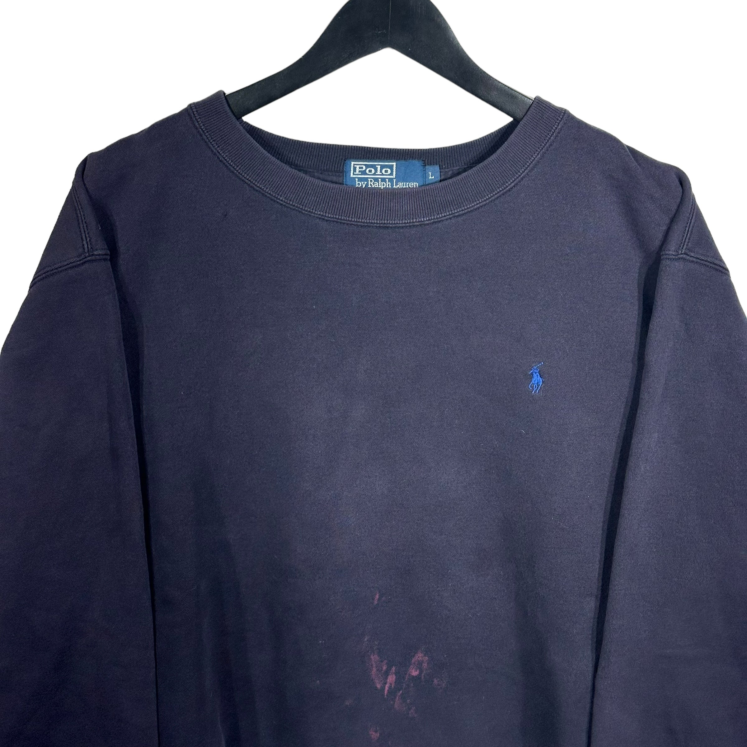 Vintage Polo Ralph Lauren Mini Logo Bleach Stained Crewneck