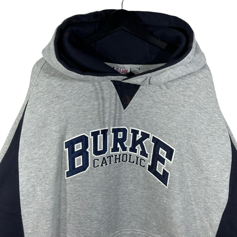 Vintage Burke Catholic Bleach Stained Hoodie