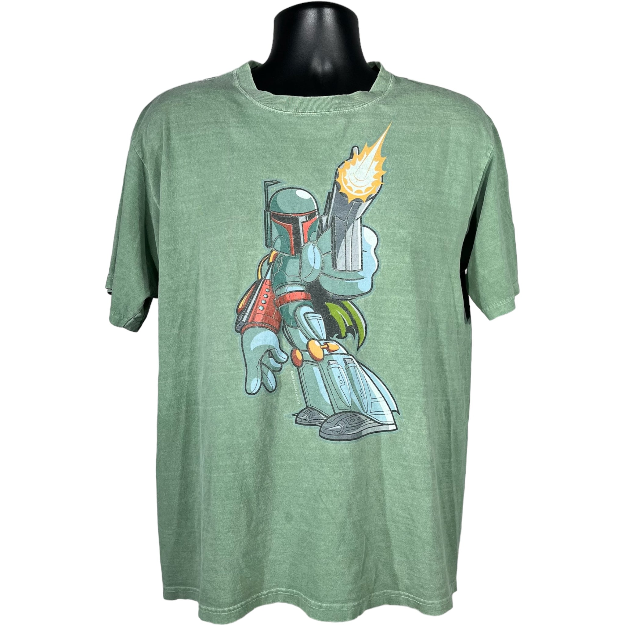 Vintage Star Wars Boba Fett Cartoon Tee 2003