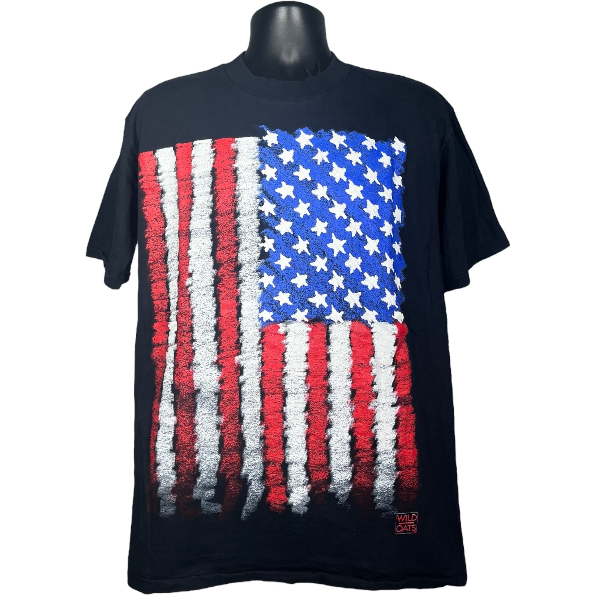 Vintage Wild Oats American Flag Tee 90s