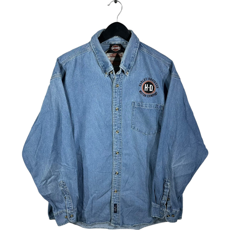 Vintage Harley Davidson York, Pa Denim Button Up