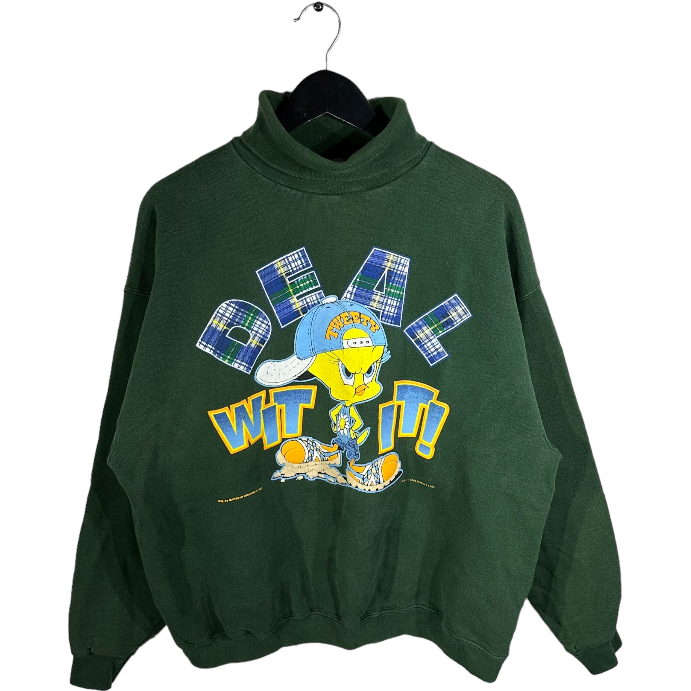 Vintage "Deal With It" Tweety Bird Turtle Neck Sweatshirt 1996