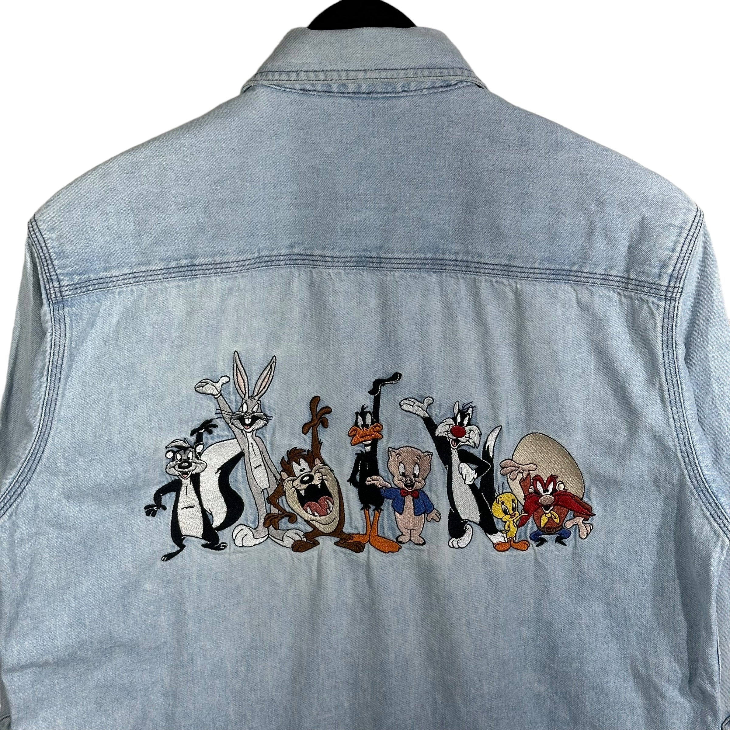 Vintage Looney Tunes Characters Denim Button Down