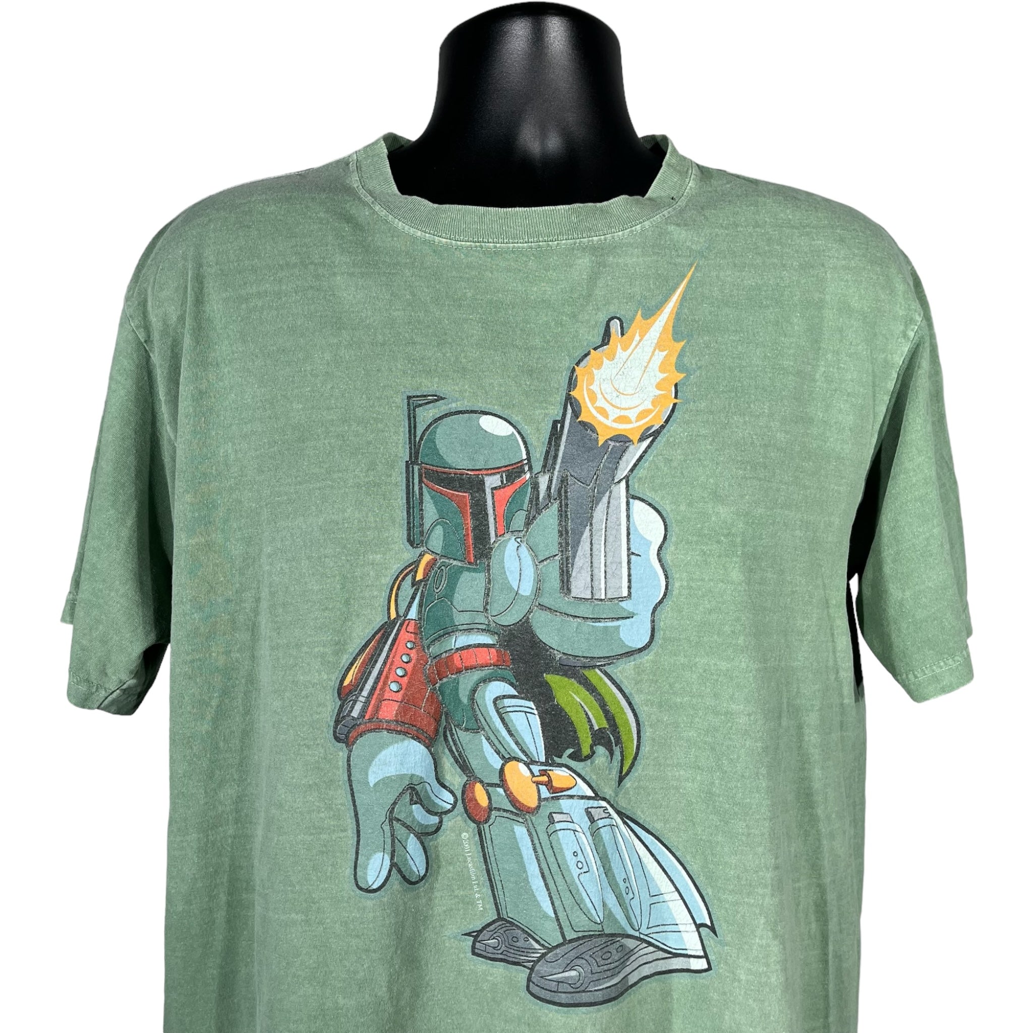 Vintage Star Wars Boba Fett Cartoon Tee 2003