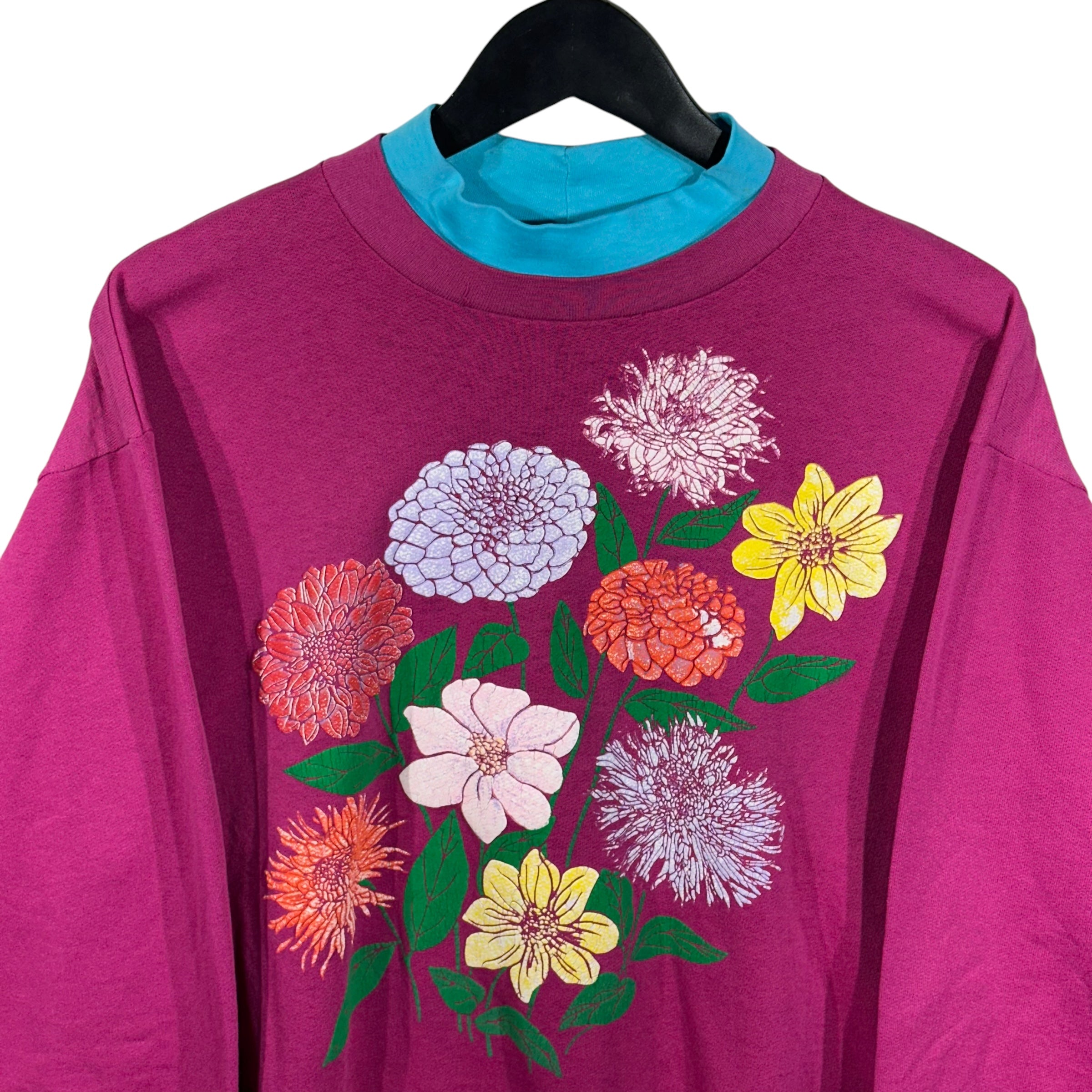 Vintage Flowers Double Neck Crewneck