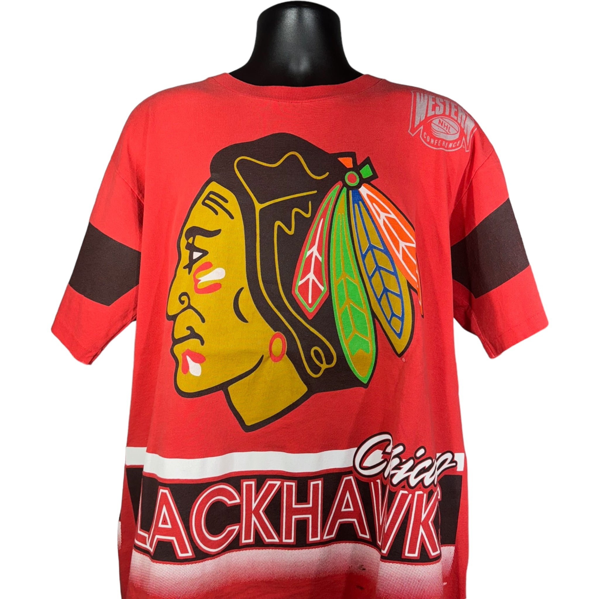 Vintage Chicago Blackhawks Big Print Tee 1991