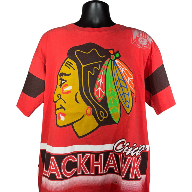 Vintage Chicago Blackhawks Big Print Tee 1991