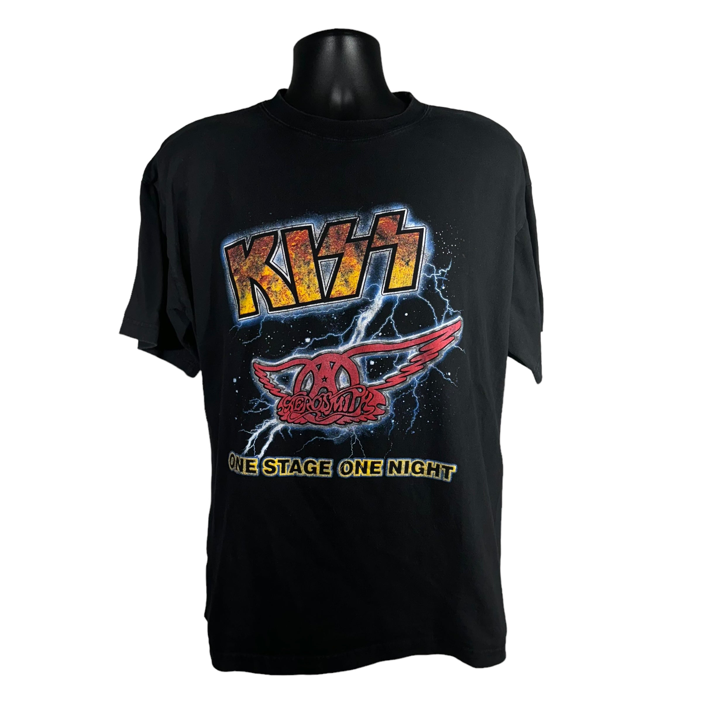 Vintage Kiss & Aerosmith "One Stage One Night" Tour Tee 90s