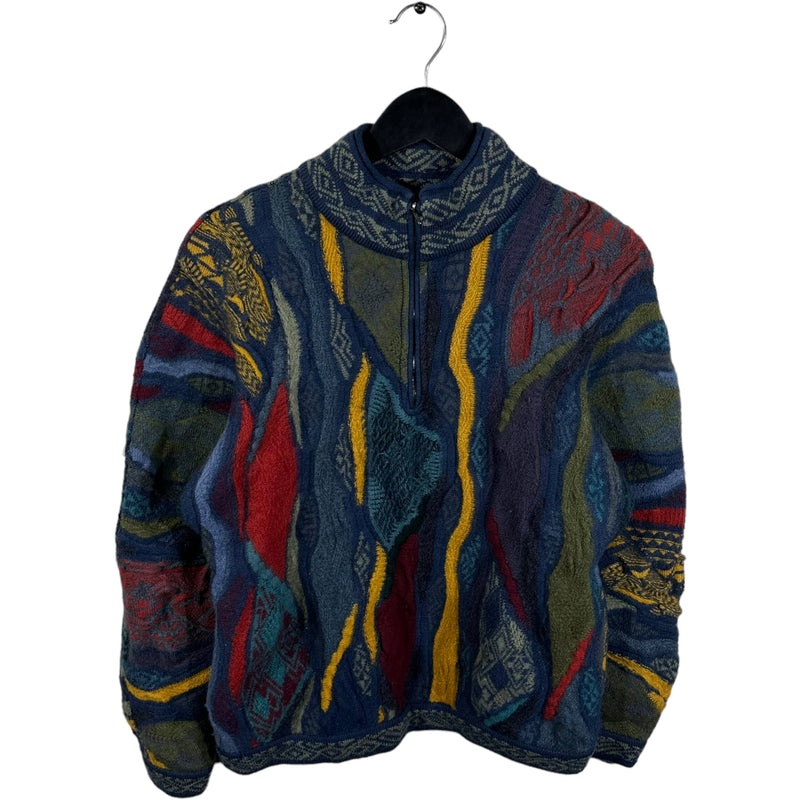 Vintage Coogi 3D Knit 1/4 Zip Sweater