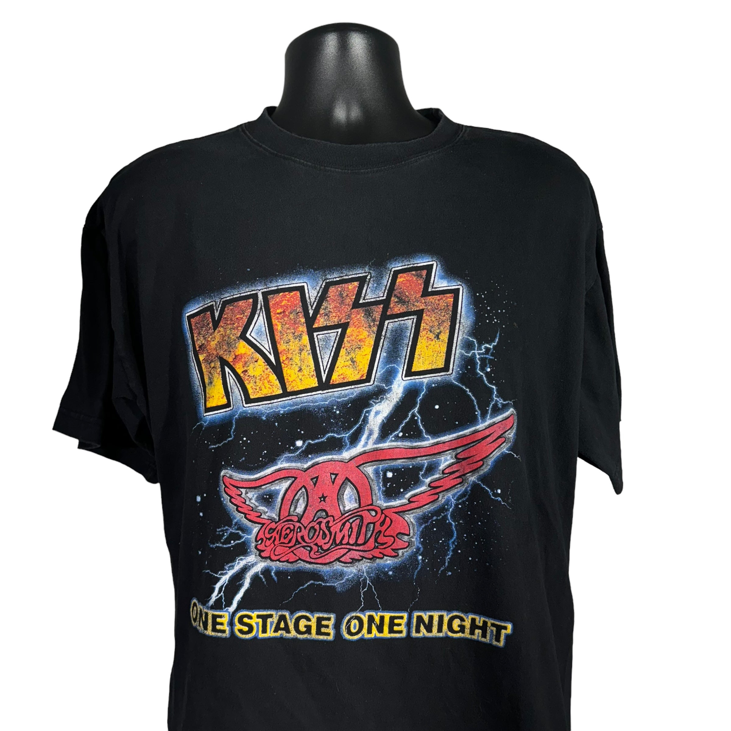 Vintage Kiss & Aerosmith "One Stage One Night" Tour Tee 90s