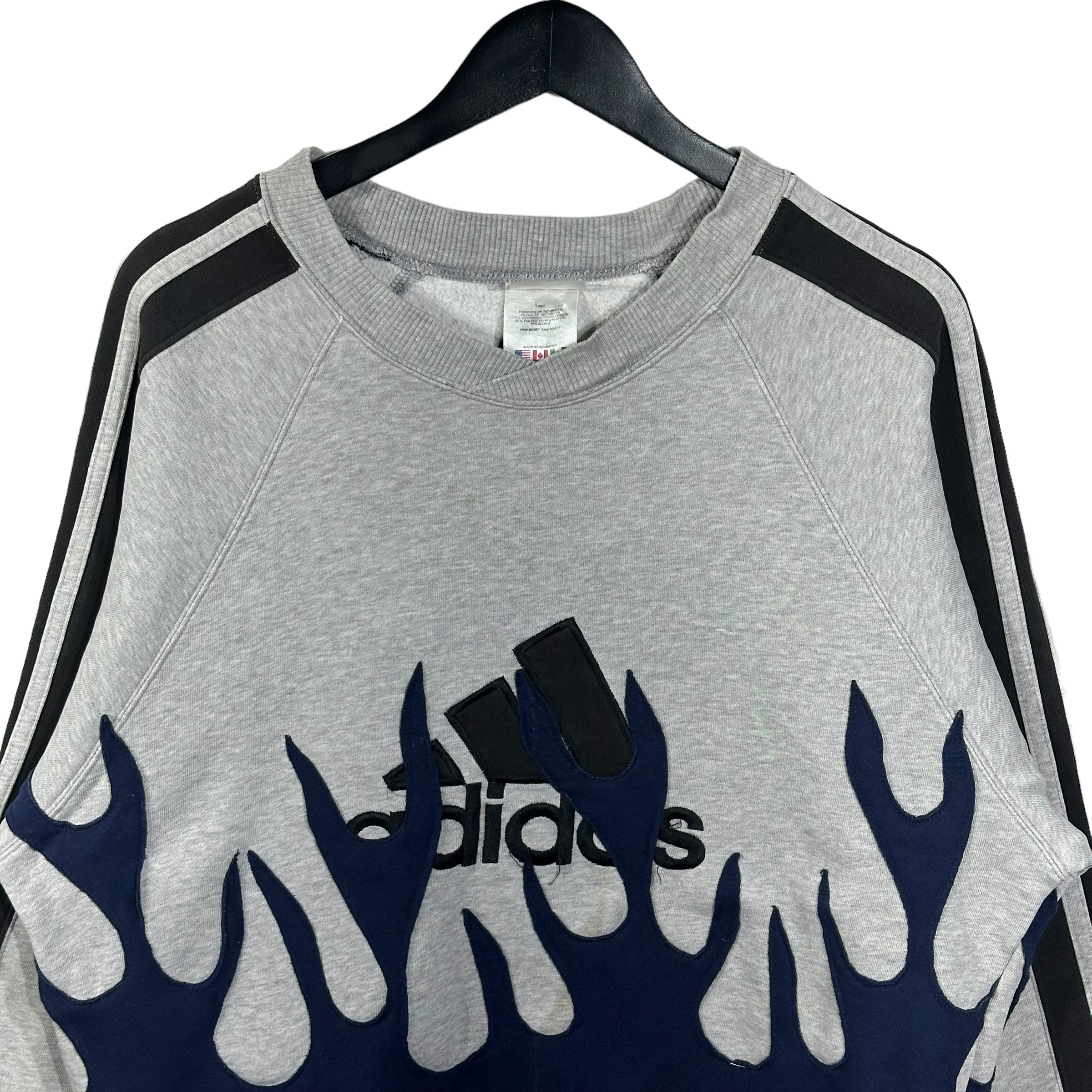 Vintage Adidas Cut & Sew Flames Crewneck