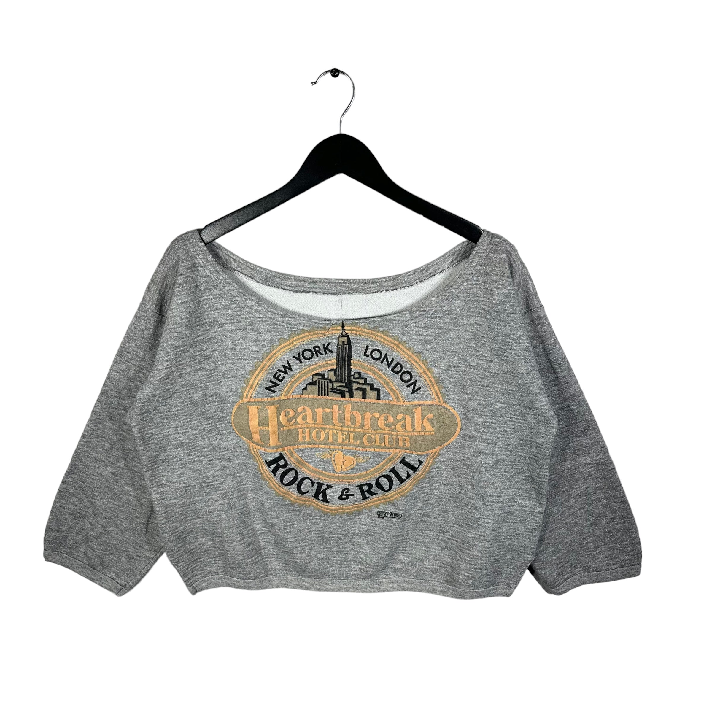 Vintage "New York London Rock & Roll" Cropped Crewneck