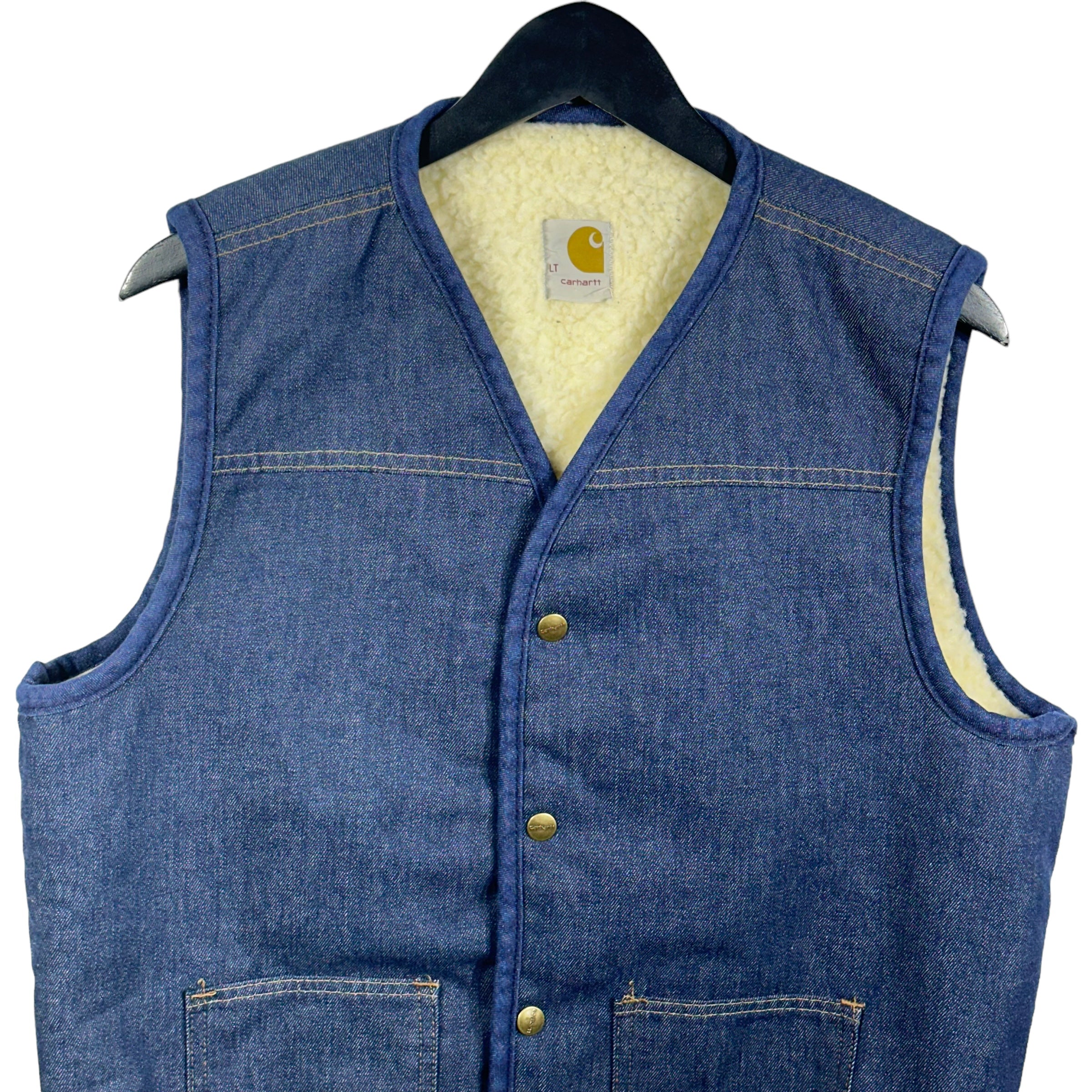 Carhartt denim vest best sale