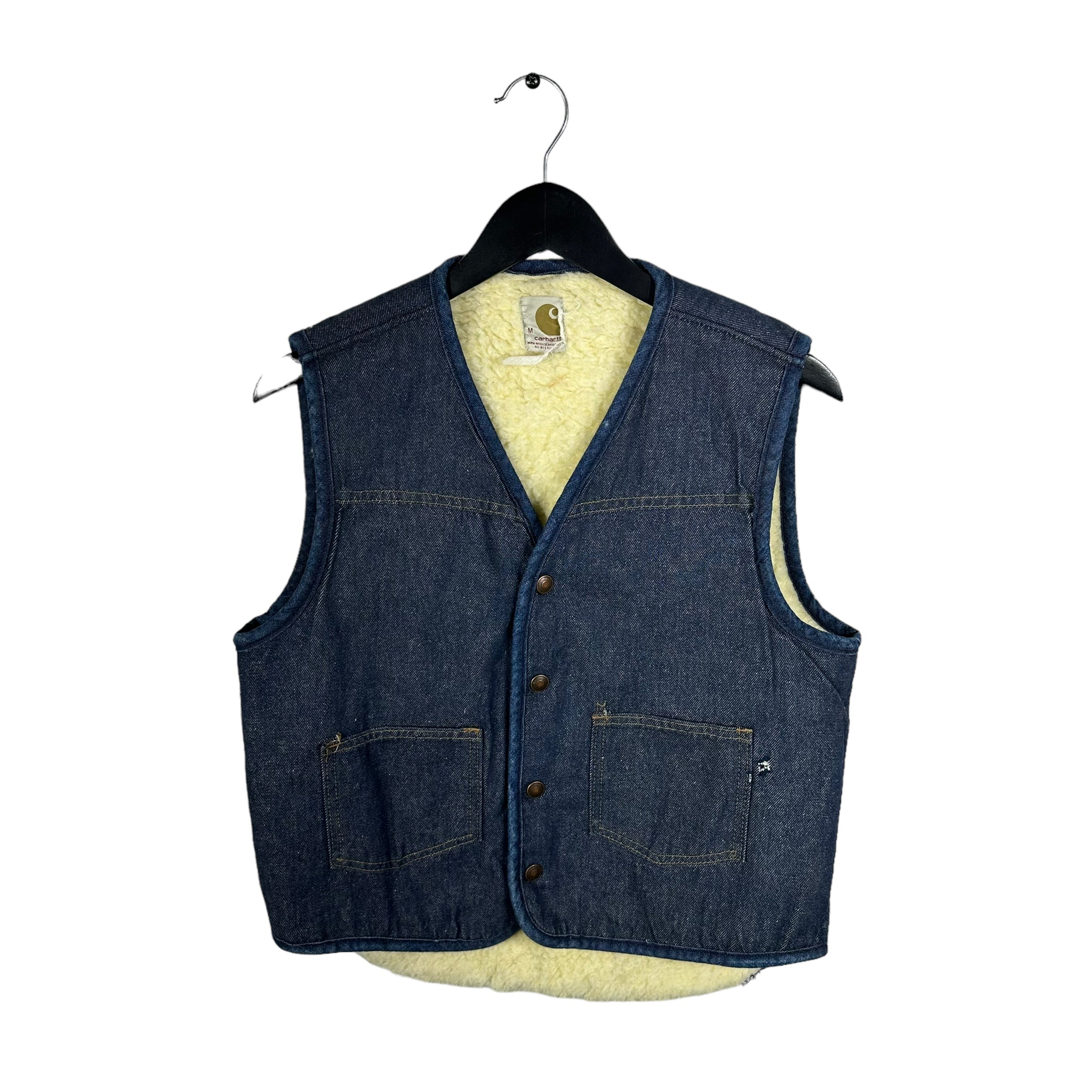 Vintage Carhartt Sherpa Lined Distressed Vest