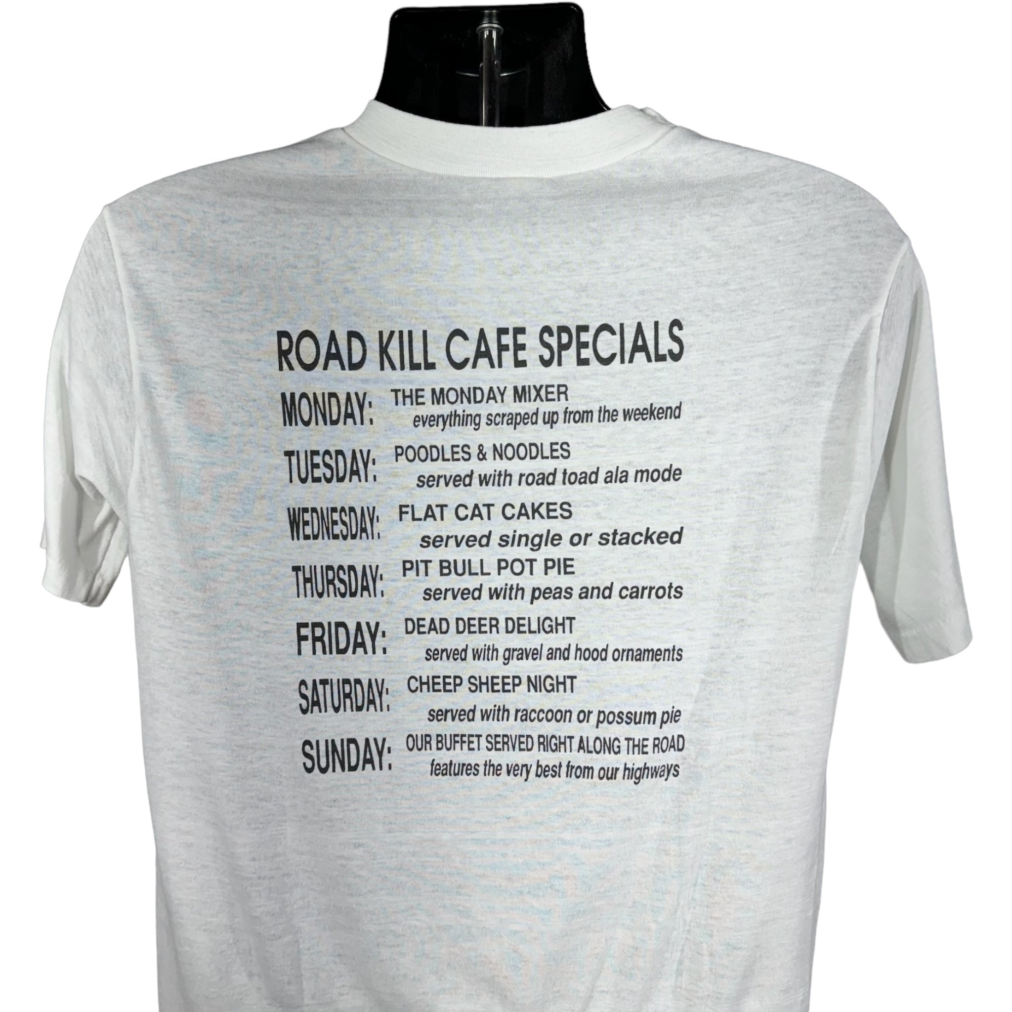 Vintage Road Kill Cafe "You Kill It! We Grill It!" Hard Rock Cafe Parody Tee 80s