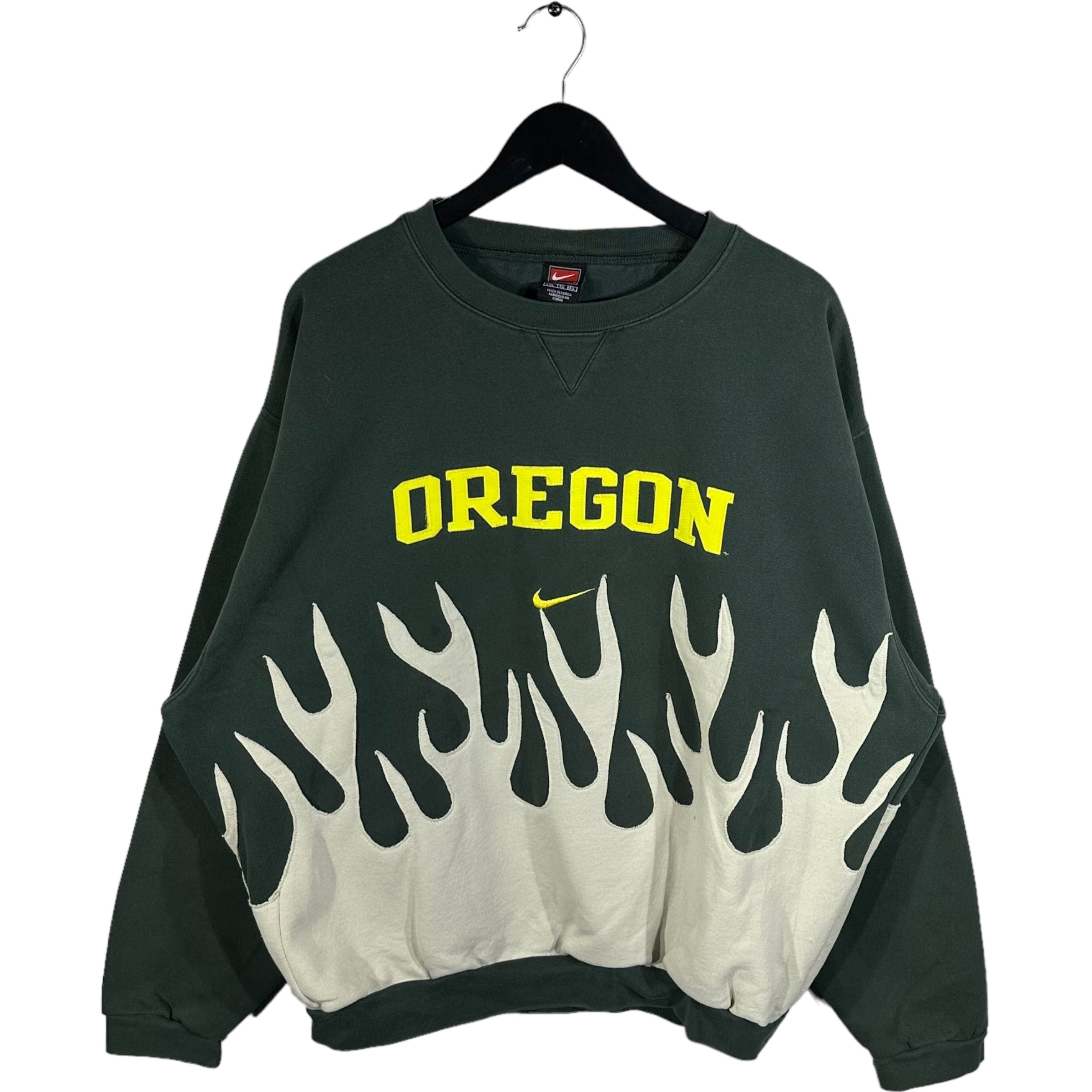 Vintage Flame Cut & Sew Oregon Nike Crewneck