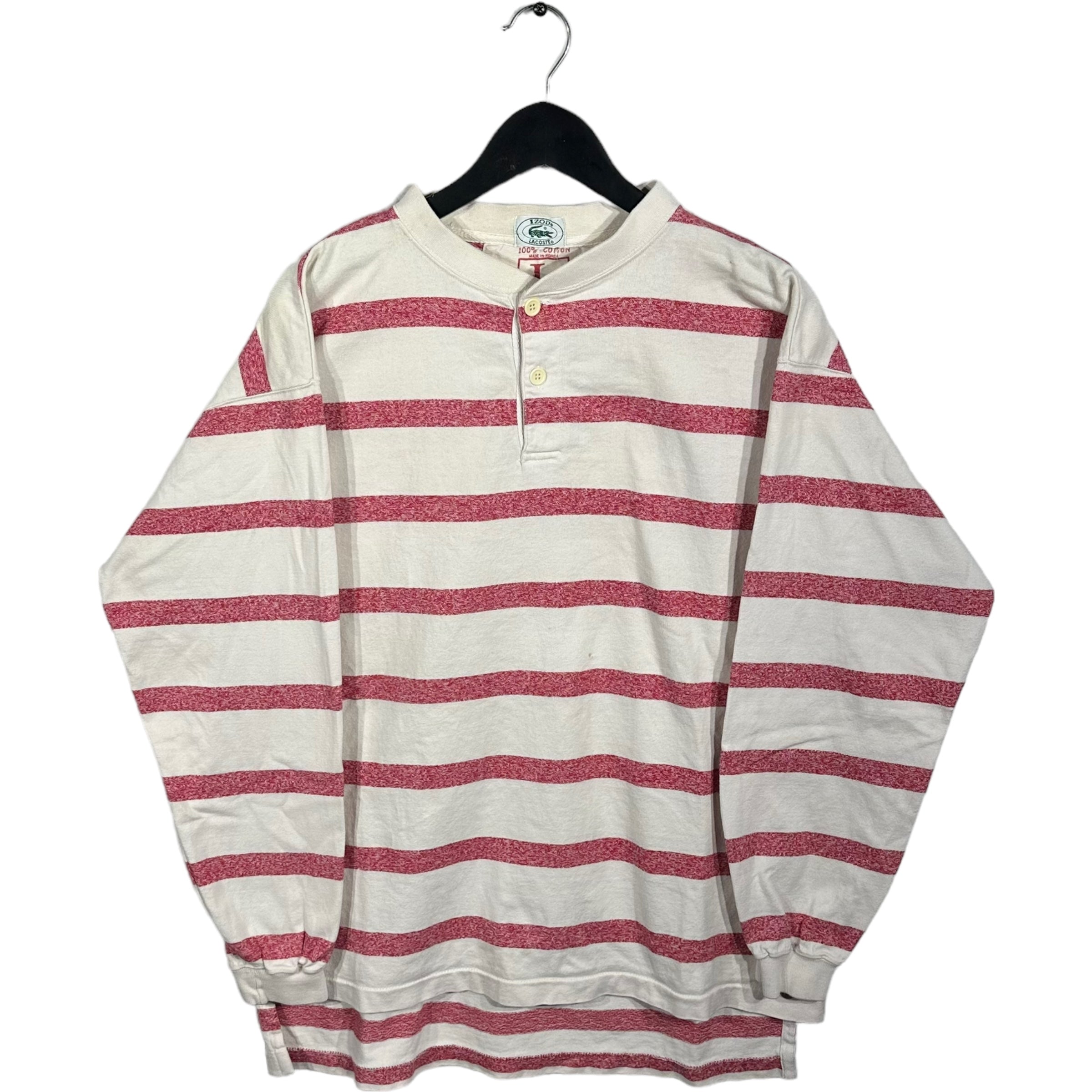 Vintage Collarless Izod Stripe Rugby