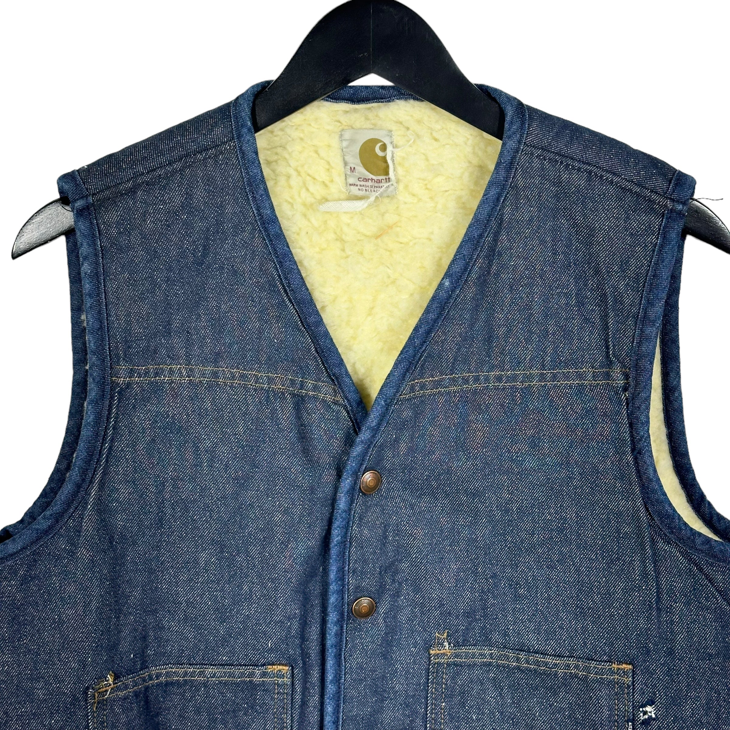 Vintage Carhartt Sherpa Lined Distressed Vest