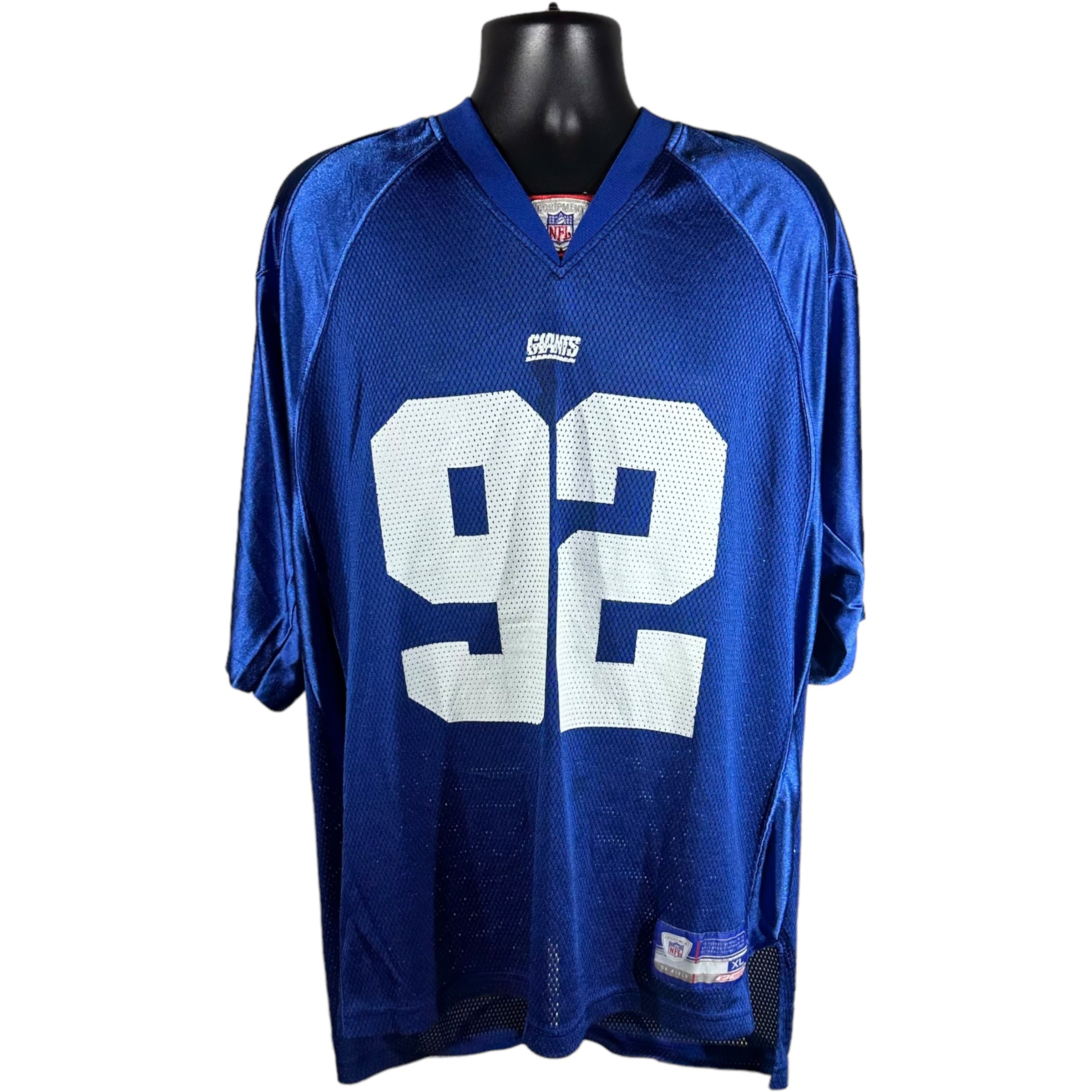 New York Giants Michael Strahan 92 NFL Reebok outlet Mens Jersey Multicolor White 60