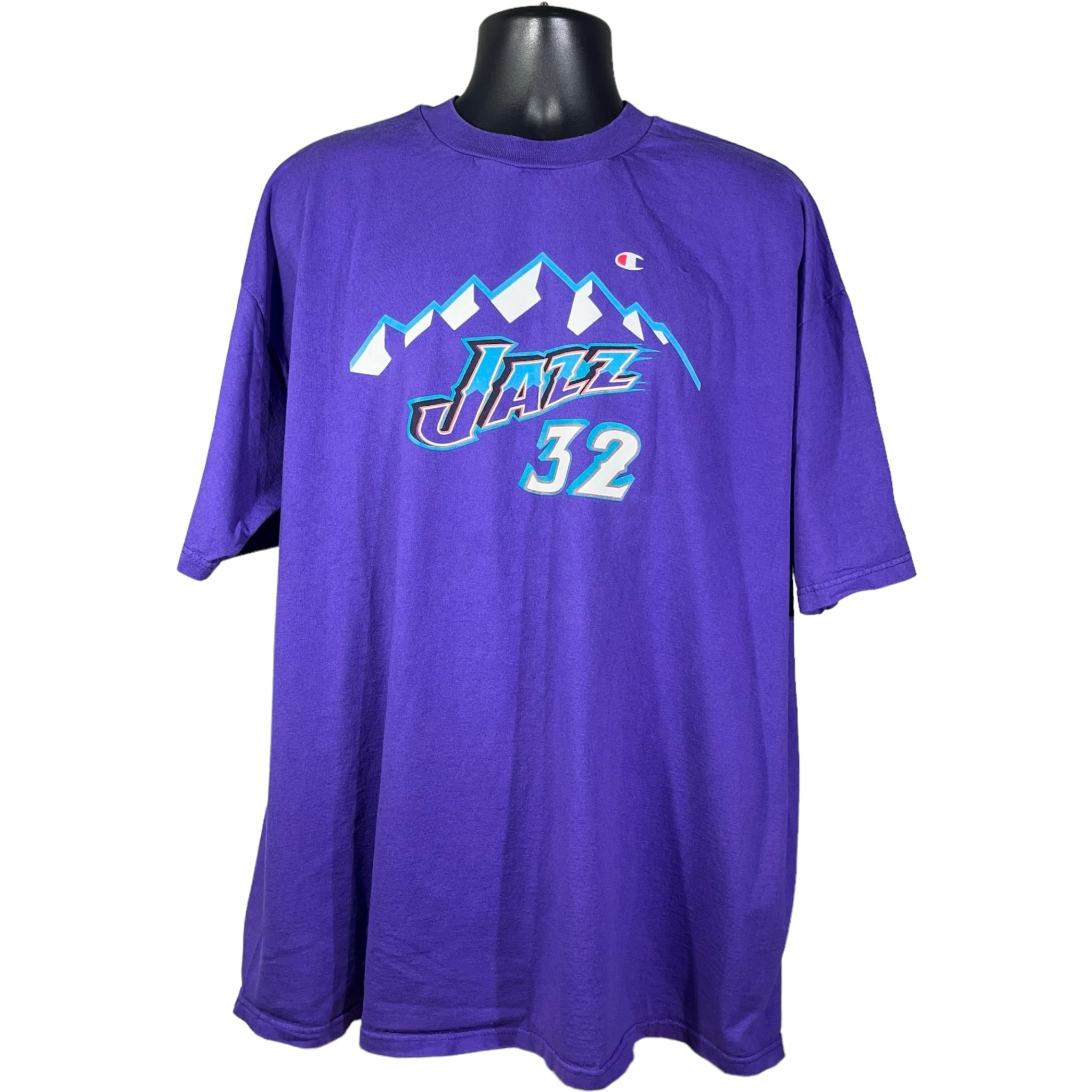 Vintage Champion Utah Jazz #32 Karl Malone Tee