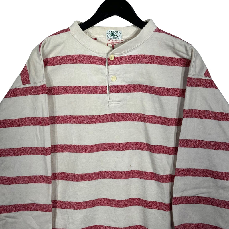 Vintage Collarless Izod Stripe Rugby