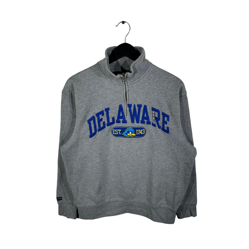 Vintage Delaweare Hens Spellout 1/4 Zip Crewneck