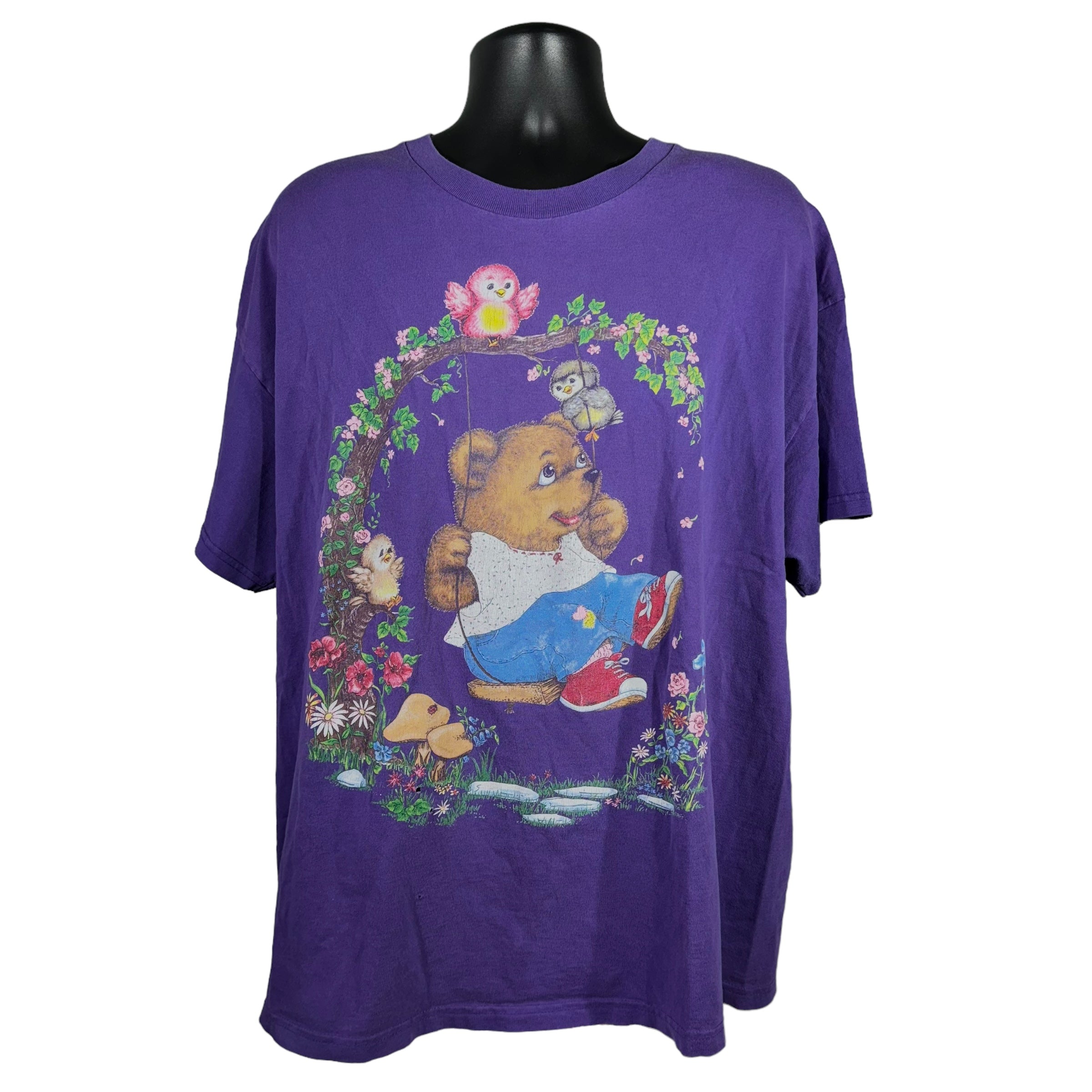 Vintage Nature "Bear On Swing" Graphic Tee 90s