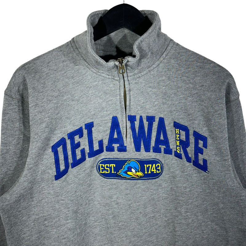 Vintage Delaweare Hens Spellout 1/4 Zip Crewneck