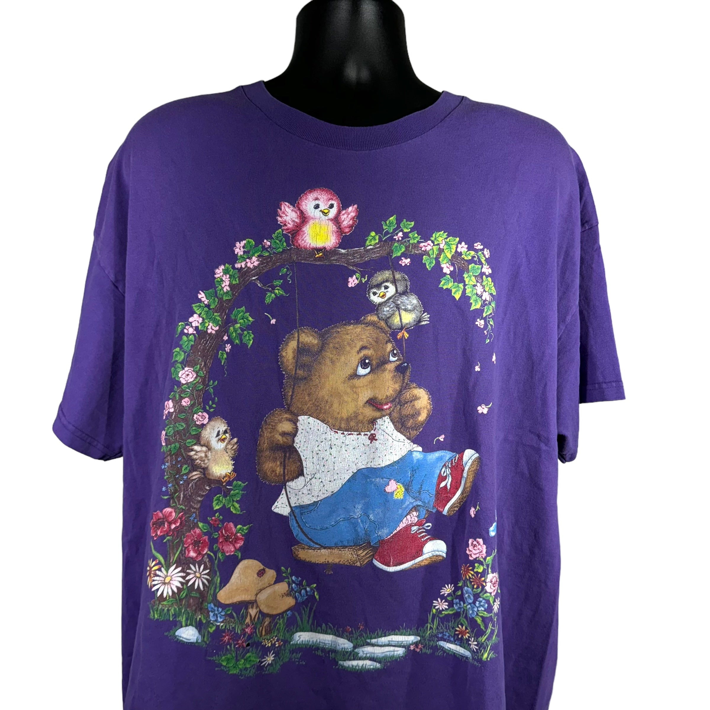 Vintage Nature "Bear On Swing" Graphic Tee 90s