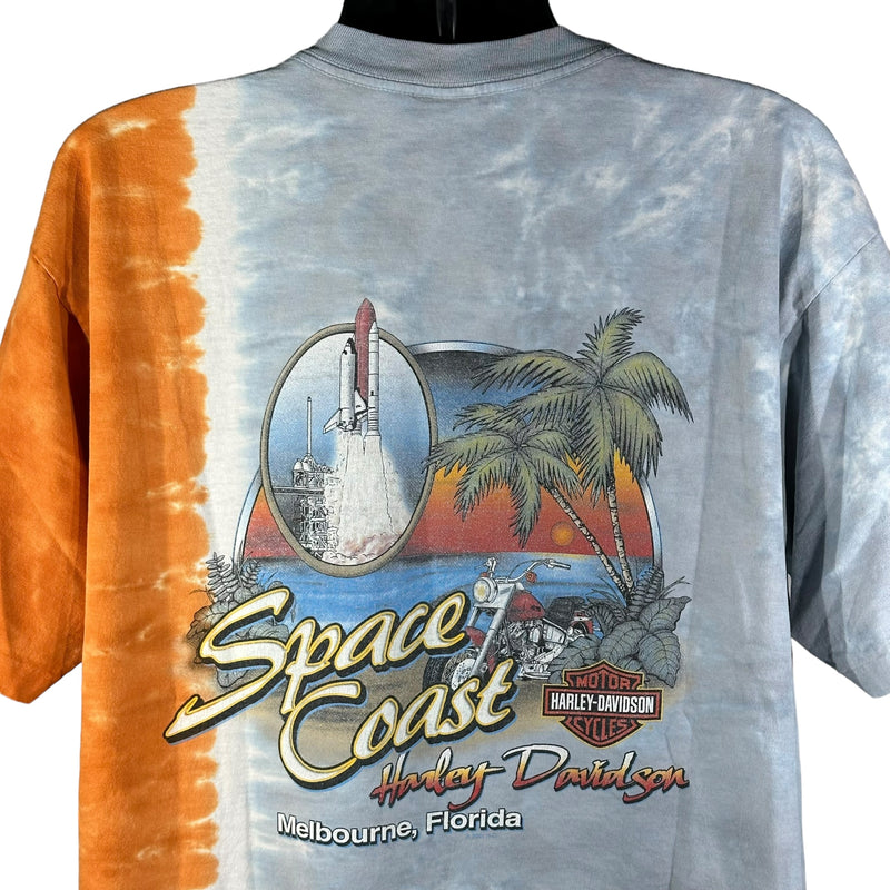 Vintage Harley Davidson Space Coast Tye Dye Biker Tee