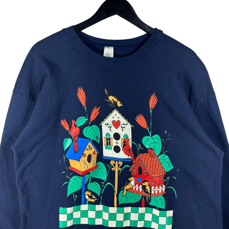 Vintage Birds & Birdhouses Crewneck