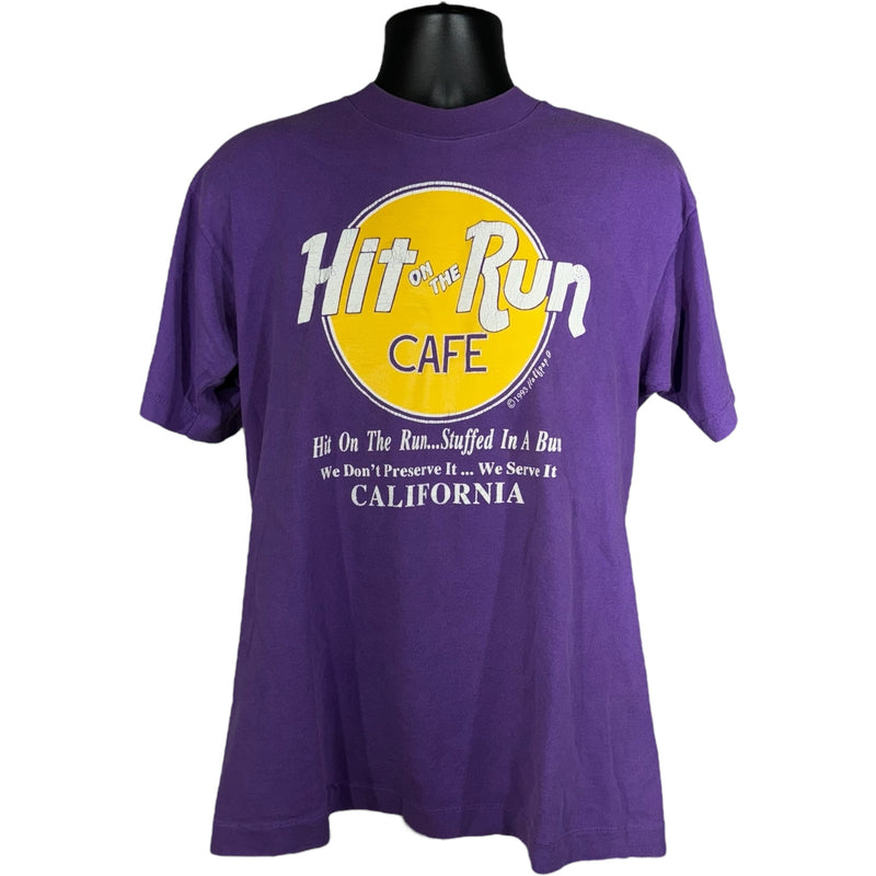 Vintage Hit On The Run Cafe Hard Rock Parody Tee 1993