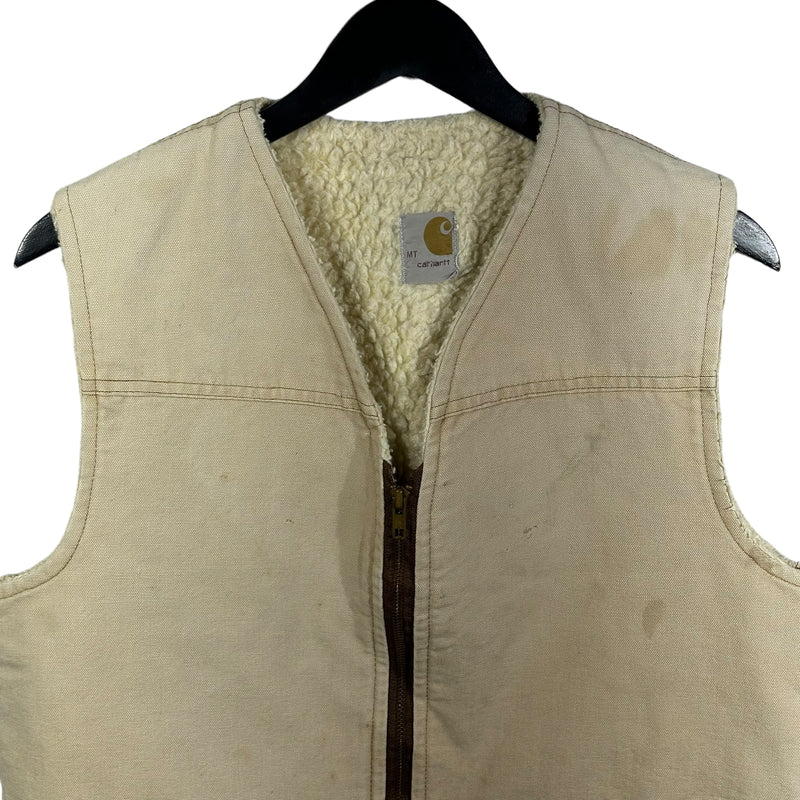 Vintage Carhartt Sherpa Lined Full Zip Vest