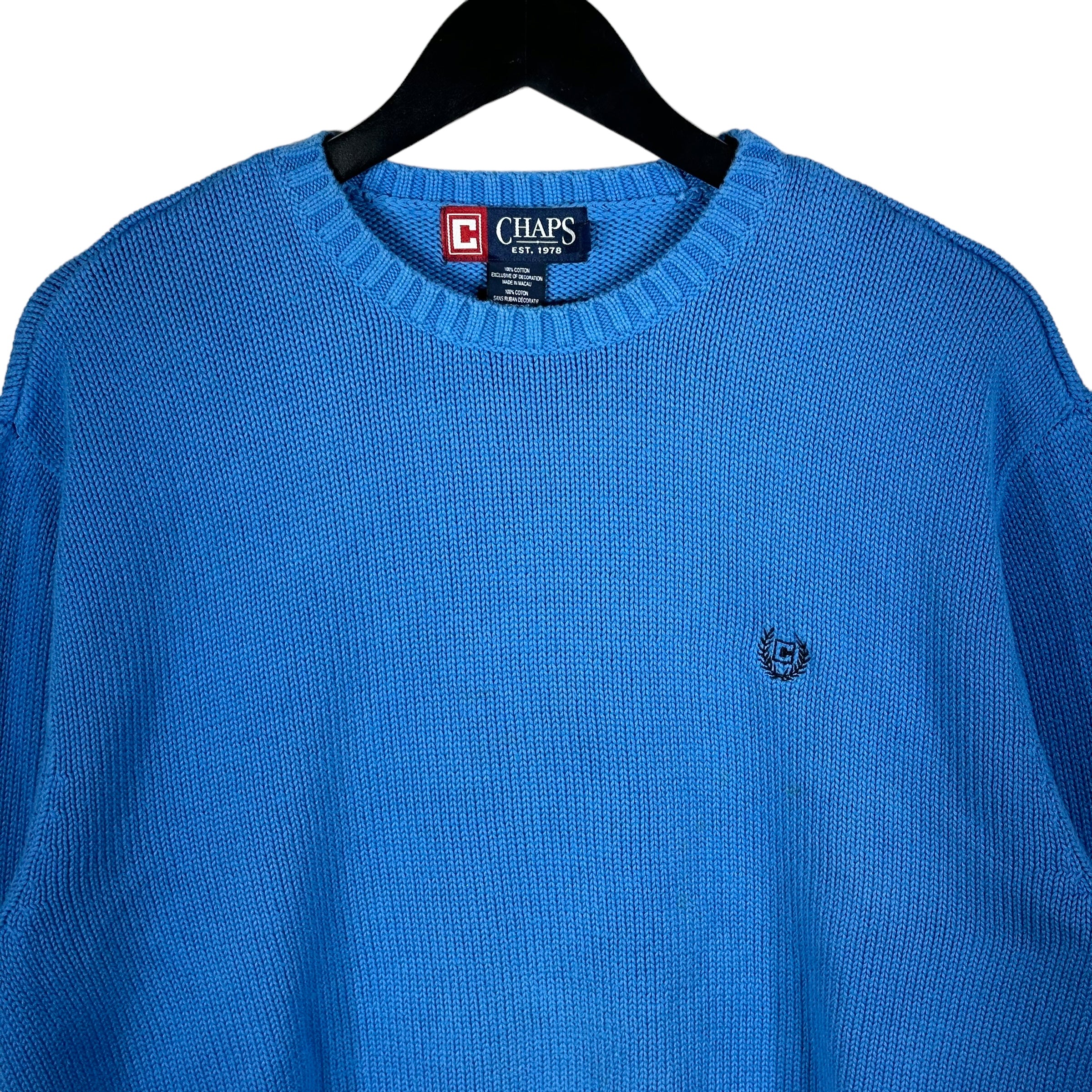 Vintage Chaps Mini Logo Cotton Knit Sweater