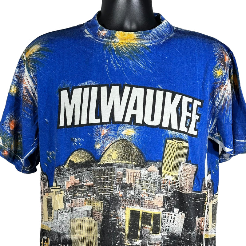 Vintage AOP Milwaukee City Tee