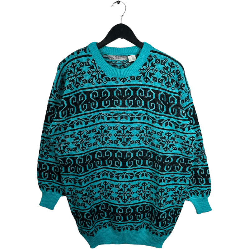 Vintage Snowflake Pattern Knit Sweater