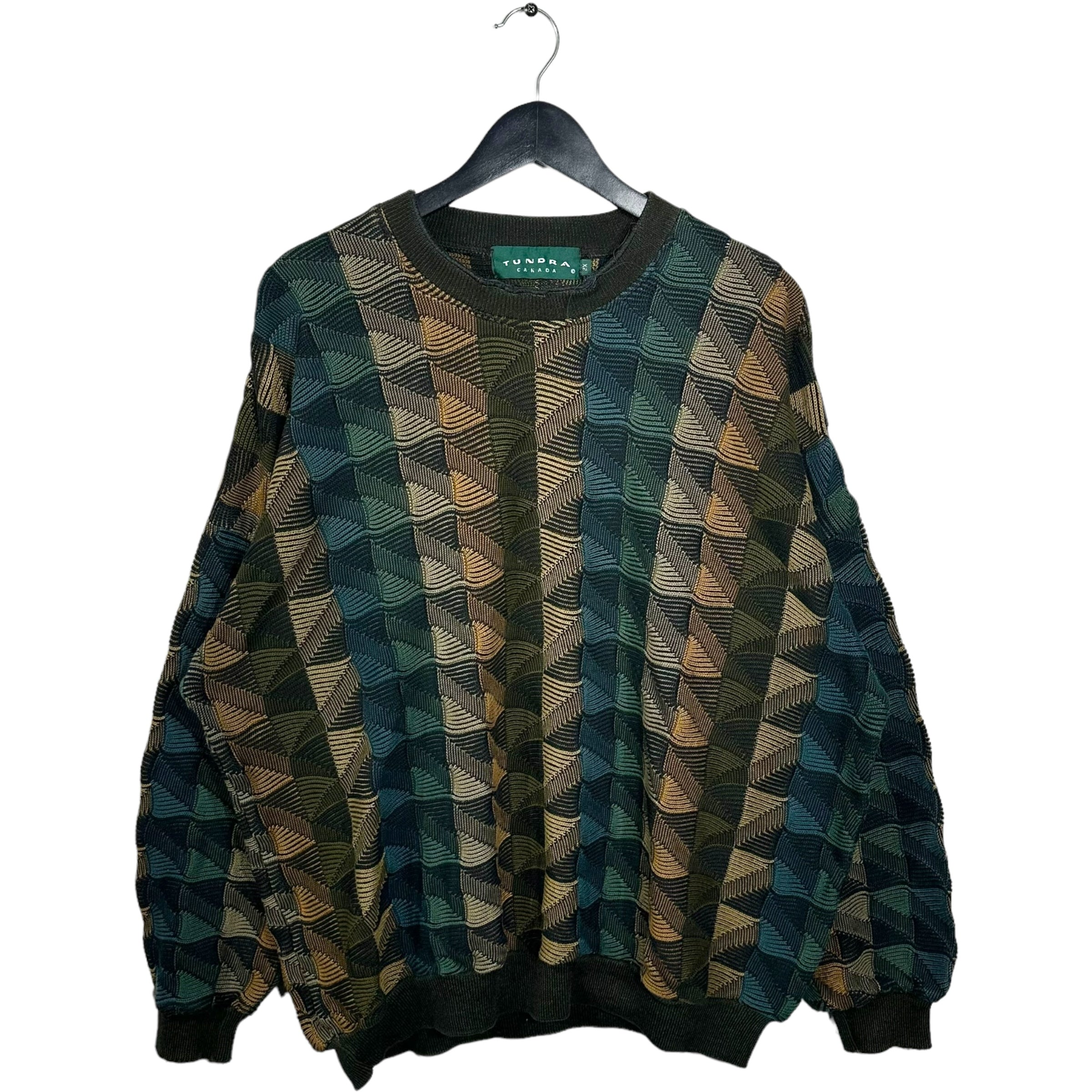 Vintage Tundra Triangle Pattern 3D Knit Sweater
