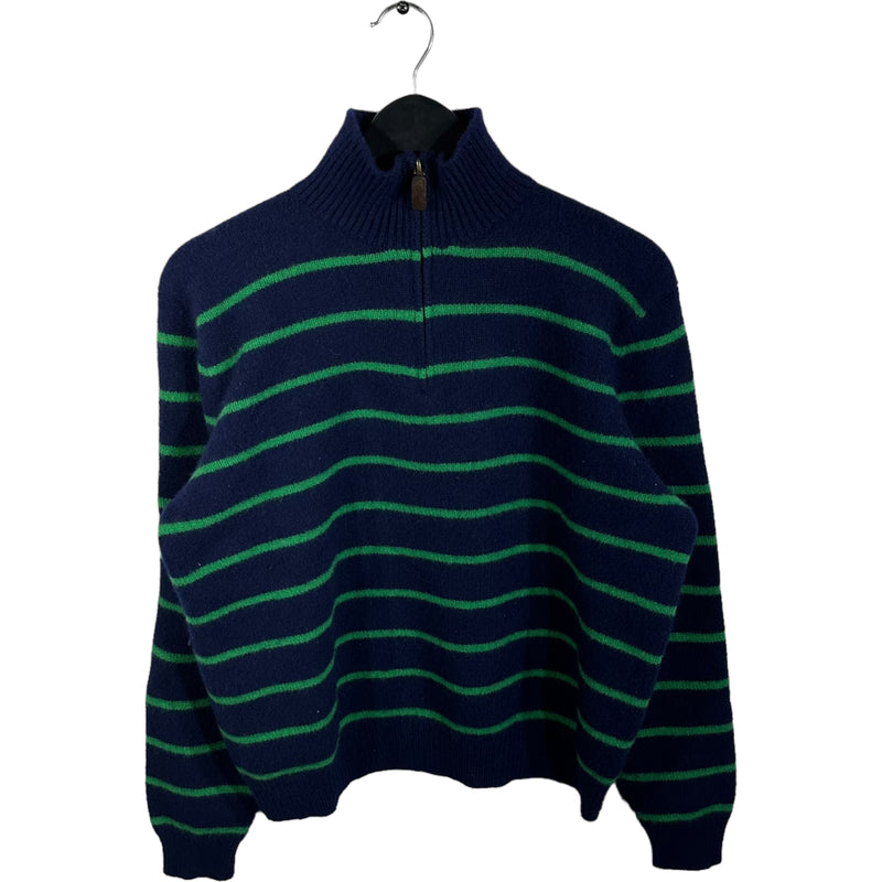 Vintage Polo Ralph Lauren Striped Knit 1/4 Zip Sweater