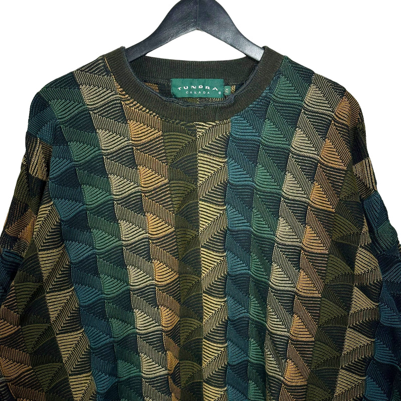 Vintage Tundra Triangle Pattern 3D Knit Sweater