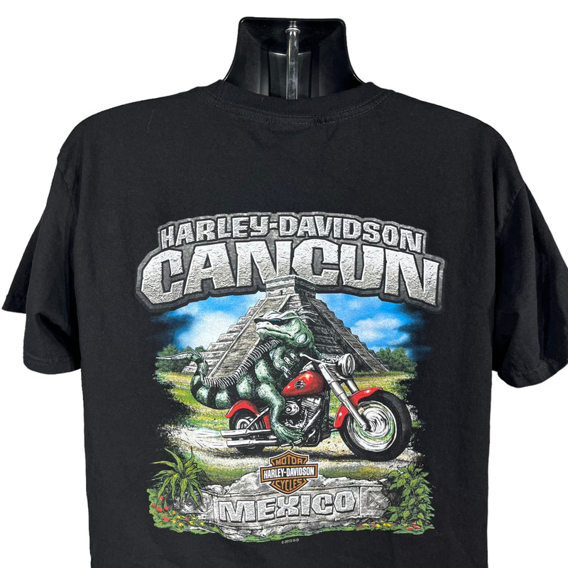 Vintage Harley Davidson V-Twin Power Genuine Oil Cancun Mexico Tee