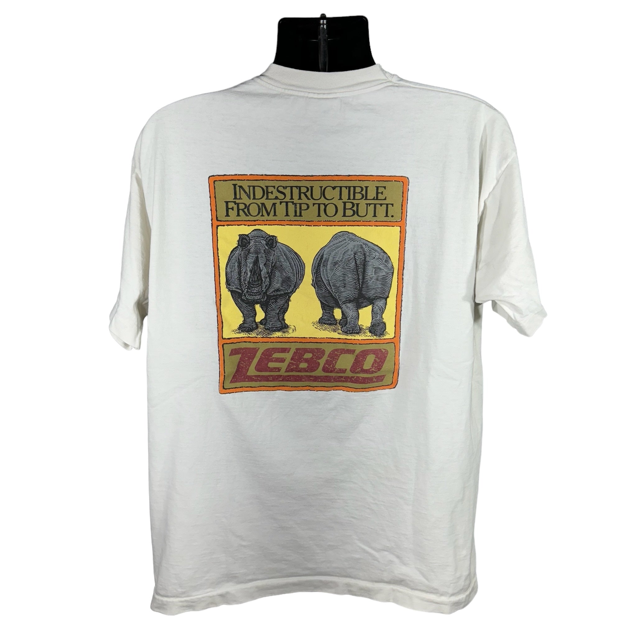 Vintage Zebco "Indestructible From Tip To Butt" Tee Mullet 90s