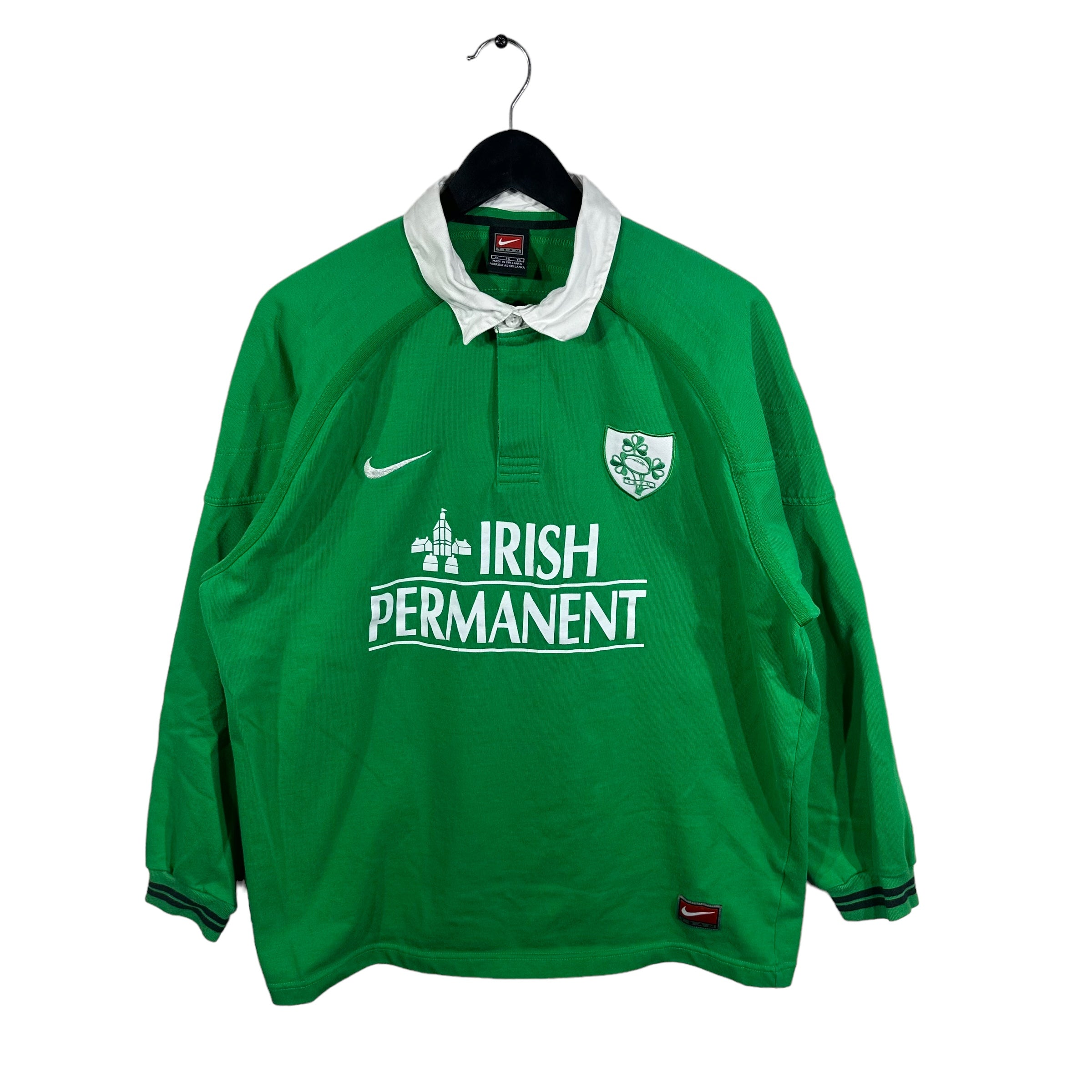 Vintage Nike Irish Permanent 1/4 Button Rugby