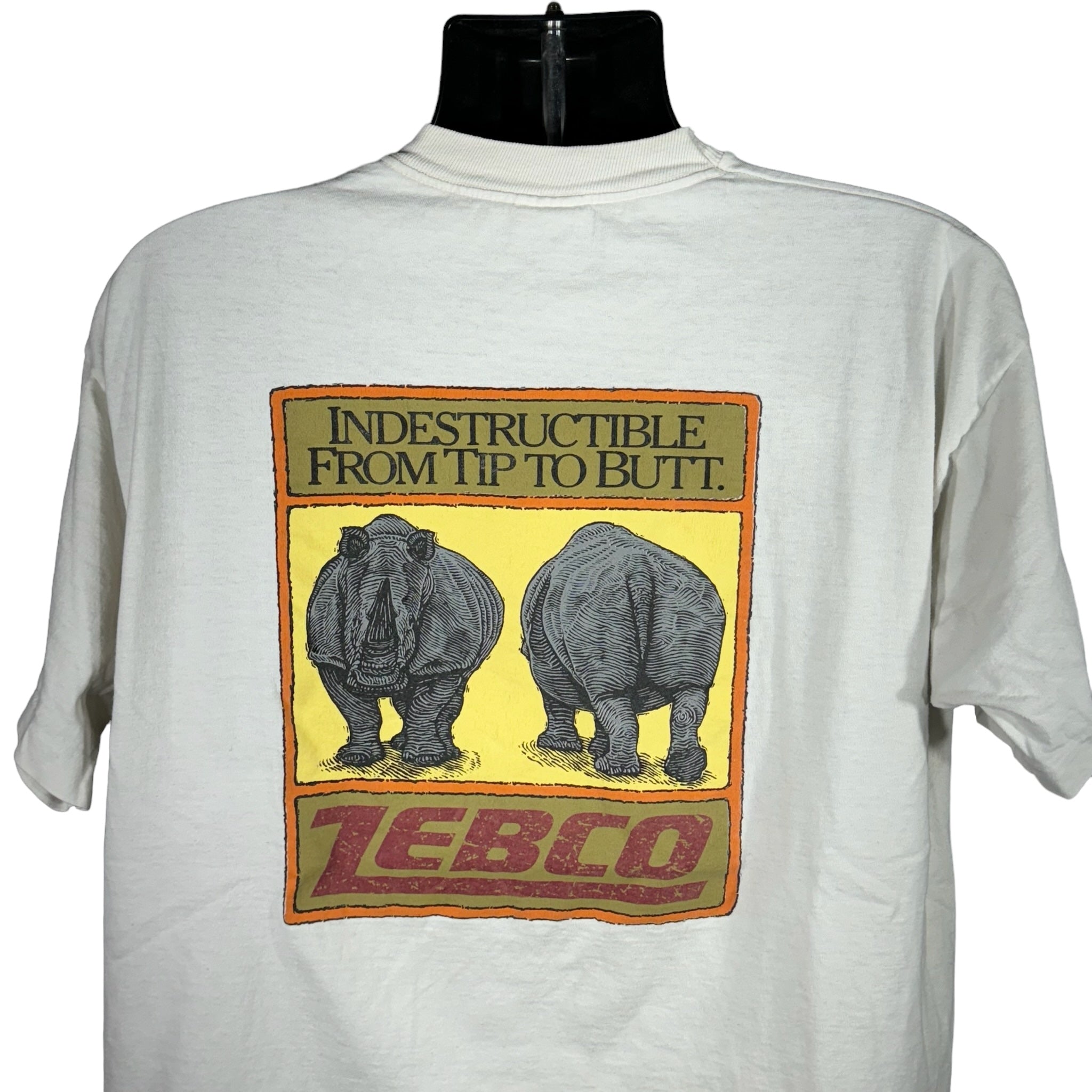 Vintage Zebco "Indestructible From Tip To Butt" Tee Mullet 90s