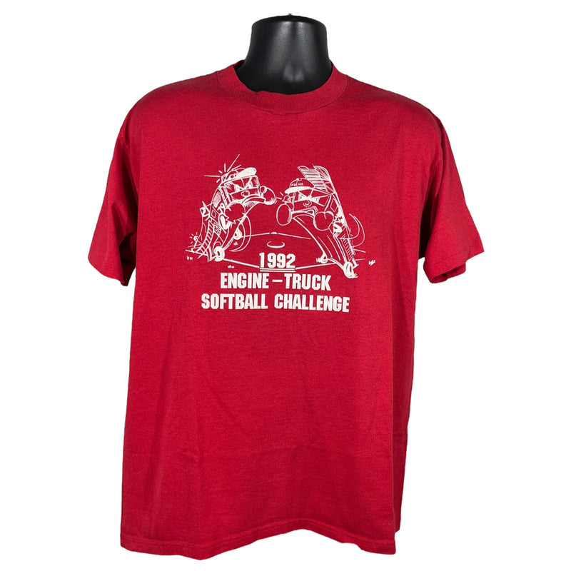 Vintage "Engine - Truck" Softball Challenge Graphic Tee 90s