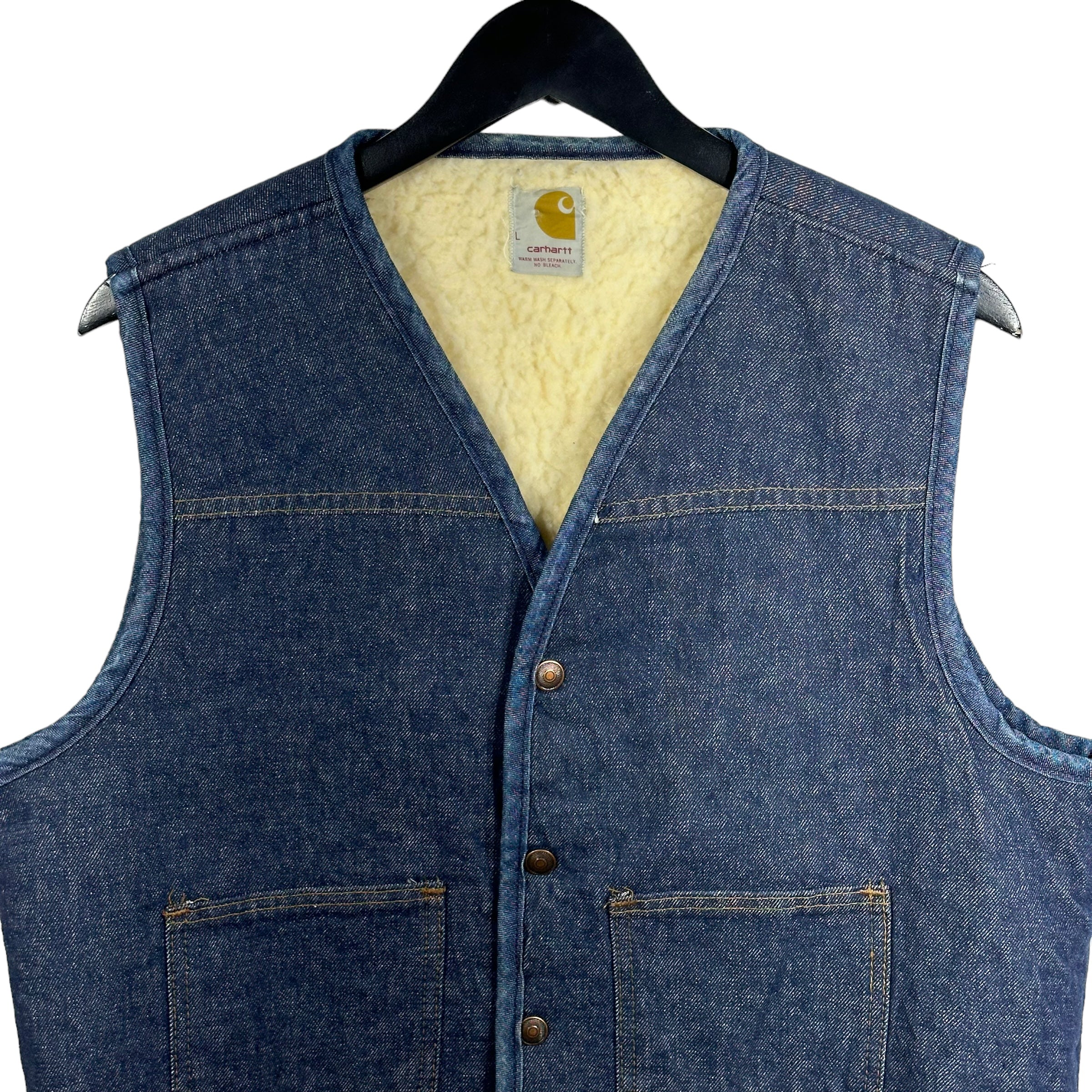 Vintage Carhartt Sherpa Lined Denim Vest