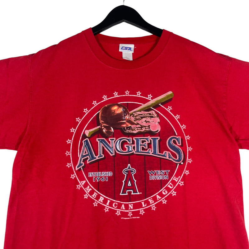 Vintage Los Angeles Angels Helmet Spellout Graphic Tee