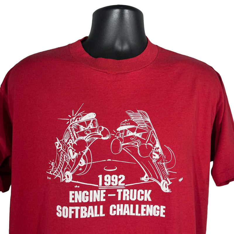 Vintage "Engine - Truck" Softball Challenge Graphic Tee 90s